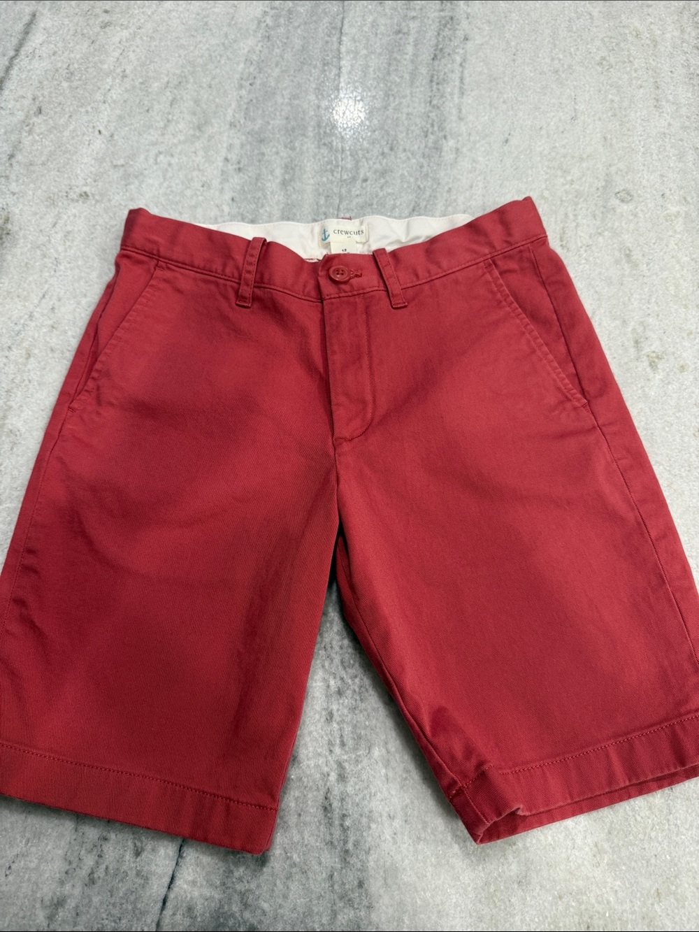Crewcuts Red Flat Front Chino Shorts